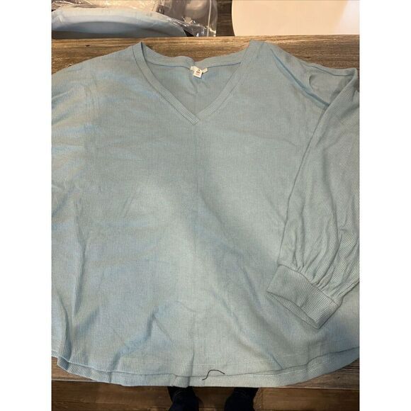 a.n.a Womens Malabar Aqua V-Neck Lightweight Top Size 2X. NWT. 10 - Picture 1 of 8
